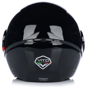 МОТОЦИКЛОВЫЙ ШЛЕМ ОТКРЫТЫЙ | ВИТО АМАРО ЧЕРНЫЙ | ГЛЯНЦЕВЫЙ СКУТЕР ЧОППЕР + БЛЕНДА