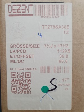 4× DISK HLINÍK DIESEL 7.5" X 17" 5X112 ET 36
