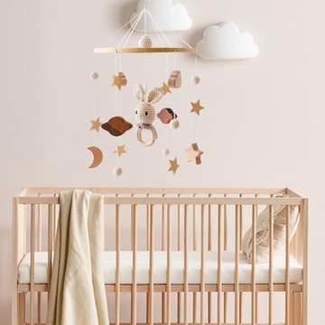 Montessori Baby Crib Mobile Sensoryczna Zabawka Słoń