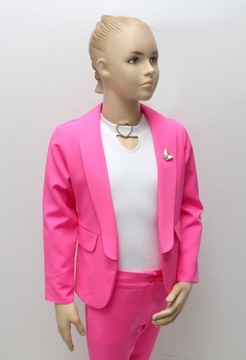 Marynarka dziewczęca neonowy róż - 152