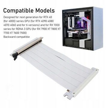 KABEL RISER PCIE 4.0 X16 SZYBKI ELASTYCZNY DWUST