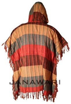 Lekkie ponczo bawełniane z Nepalu HIPPIE PONCHO