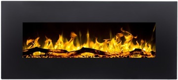 AFLAMO KOMINEK ELEKTRYCZNY LED ALBION 42 NH CZARNY SZKLANY FRONT 110 CM