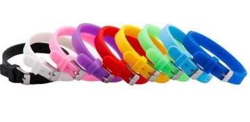 BRANSOLETKA z zapięciem opaska silikonowa gumowa zapinana damska dziecięca
