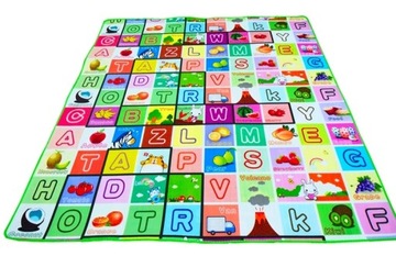 DUŻA MATA dwustronna EDUKACYJNA alfabet 200x180cm
