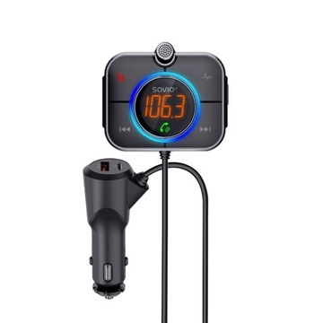 Transmiter FM SAVIO TR-14 z Bluetooth i ładowarką