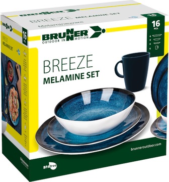 BRUNNER BREEZE МЕЛАМИНОВЫЙ ОБЕДЕННЫЙ НАБОР 16 шт.