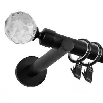 KARNISZ METALOWY CZARNY POJEDYNCZY LOFT FI 25mm / 280cm RÓŻNE WZORY