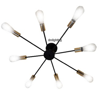 Lampa sufitowa żyrandol czarno złoty duży