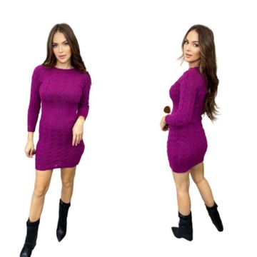 ПЛАТЬЕ-СВИТЕР С ТУНИКОЙ В ЕЛОЧКУ