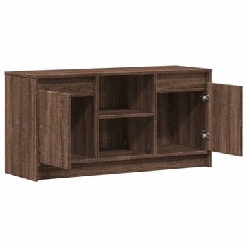 Szafka pod TV z LED, brązowy dąb, 100x34x50 cm