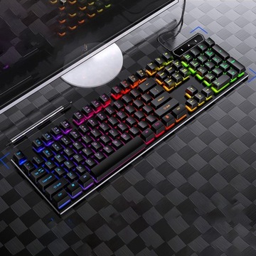 НАБОР КЛАВИАТУРЫ И МЫШИ ИГРОВАЯ МЫШЬ С RGB-СВЕТОДИОДНОЙ ПОДСВЕТКОЙ ДЛЯ USB-ГЕЙМЕРОВ