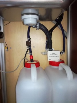 Установка гидрозатвора, сифон 19 мм для кемпера