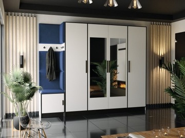 Garderoba 2BILL2D siedzisko panele tapicerowane szafa lustro szafka na buty