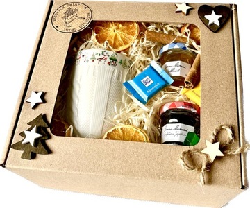 Рождественский подарок Красивый большой НАБОР Рождественский подарок Корзина Кружка Мед