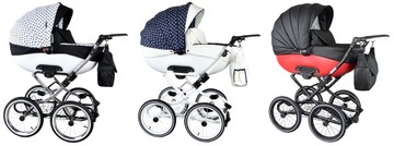 КЛАССИЧЕСКАЯ ДЕТСКАЯ КОЛЯСКА 2В1 РЕТРО КОЖА + адаптеры Maxi Cosi Cybex
