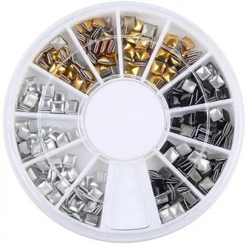 3mm 3D 3 Colors Square Pyramid Metal Studs DIY Nail Art Decor Punk Rivets