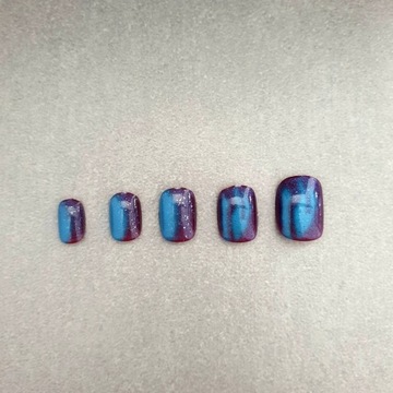 PAZNOKCIE SZTUCZNE TIPSY SHORT SQUARE BLUE SKY SAMOPRZYLEPNE 24SZT