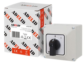 КУЛАЧКОВЫЙ ПЕРЕКЛЮЧАТЕЛЬ 40A 0-1 3F В КОРПУСЕ IP65