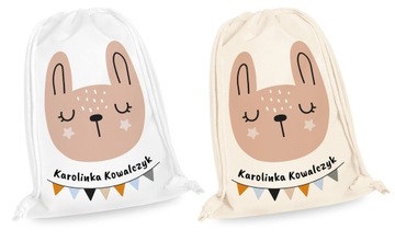 Worek Z IMIENIEM wyprawka do żłobka przedszkola szkoły PIĘKNY PREZENT wzory