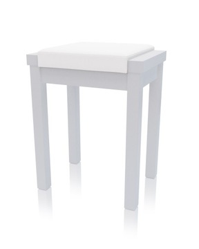 Taboret LINEA Stołek BUK lakierowany Biały Stylowy