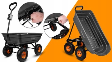 ПРИЦЕП ДЛЯ САДОВОГО ТРАНСПОРТА ПРИЦЕП ТАЧКА НАДУВНЫЕ КОЛЕСА ДО 300 КГ 75 Л