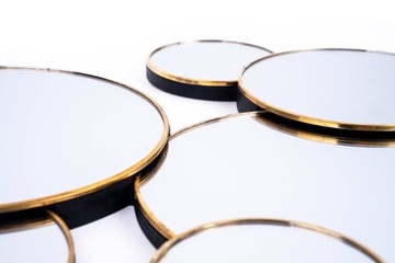 ДЕКОРАТИВНОЕ НАСТЕННОЕ ЗЕРКАЛО С ДЕКОРАТИВНЫМИ КРУГАМИ В РАМКЕ