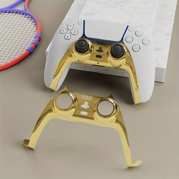 ЗОЛОТАЯ БЛЕСТЯЩАЯ ДЕКОРАТИВНАЯ ВСТАВКА ПЕРЕДНЕЙ ПАНЕЛИ ДЛЯ PS5 PAD - РАСПРОДАЖА!