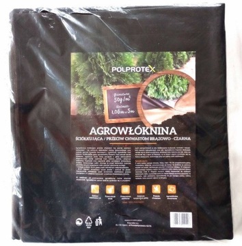 Agrowłóknina czarna 106 cm x 500 cm 50 g/m²