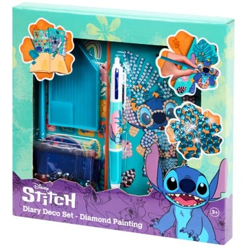 STITCH Pamiętnik Diamentowy Haft Mozaika Diamentowa + Naklejki + Długopis