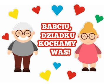 Dekoracja Dzień Babci i Dziadka DUŻA +NAPIS+SERCA