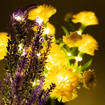 Солнечная садовая лампа, декоративное освещение, управляемое цветком лаванды