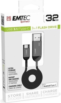 EMTEC T750 kabel z pamięcią 32GB USB 3.1 USB-C