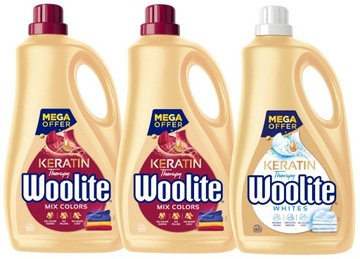 Woolite Płyn do prania tkanin White Color Keratin Zestaw XXXL 3 x 3,6 L