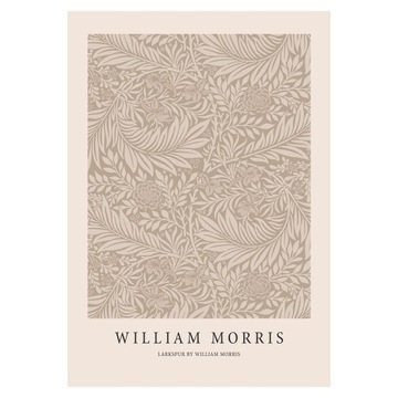 Plakat 21x30 William Morris Larkspur Cappuccino