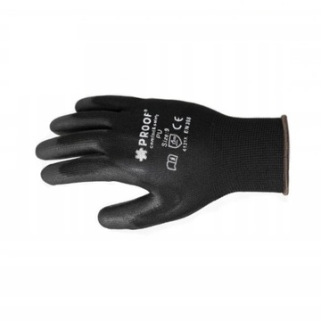 ЧЕРНЫЕ РАБОЧИЕ ПЕРЧАТКИ ПОЛИУРЕТАНОВЫЕ ПРОЧНЫЕ 8-10 пар