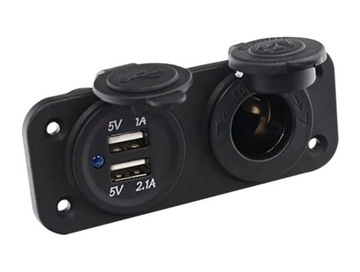 ВСТРОЕННОЕ ЗАРЯДНОЕ УСТРОЙСТВО 2x USB 3.1A + АВТОМОБИЛЬНАЯ РАЗЪЕМ ПРИМИРАЧА
