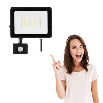 Naświetlacz LED 50W neutralna czujnik ruchu Zamel