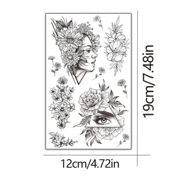 ТАТУ ЖЕНСКИЕ ТАТУ ЦВЕТЫ БАБОЧКИ ВОДОНЕПРОНИЦАЕМЫЙ ВРЕМЕННЫЙ РУКАВ 12 ЛИСТОВ