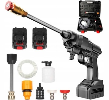 MYJKA CIŚNIENIOWA AKUMULATOROWA 2*BATERIA 21V 100BAR 1500W DYSZE 5 W 1