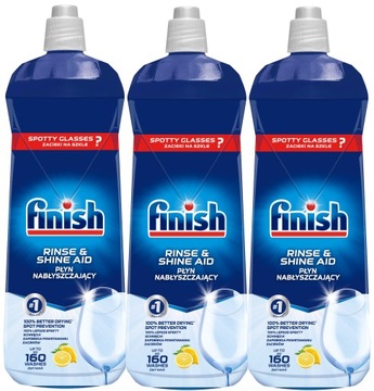Zestaw Finish Płyn nabłyszczający do zmywarki nabłyszczacz lemon 3 x 800 ml