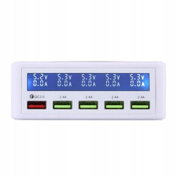 AIXXCO szybka ładowarka USB 40W 5 Port wyświetl
