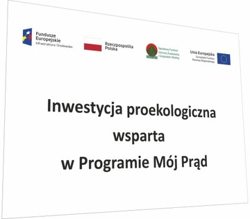 Tabliczka MÓJ PRĄD A4 FOTOWOLTAIKA tablica UV A4