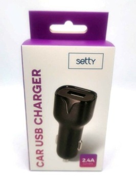 ŁADOWARKA SAMOCHODOWA SETTY USB 2,4A CZARNA