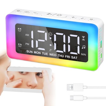 БУДИЛЬНИК Электронные часы RGB LED Бесшумные цифровые напольные Современные премиум-класса
