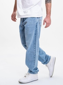 SZEROKIE Spodnie Jeansowe MĘSKIE BAGGY JASNE NIEBIESKIE Jigga Wear Icon 4XL