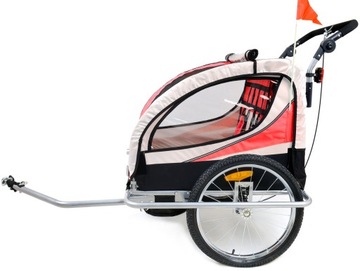 ВЕЛОСИПЕДНЫЙ ПРИЦЕП PRO 3в1, ШОК + СВЕТОДИОДЫ
