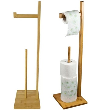 STOJAK ŁAZIENKOWY WC NA PAPIER TOALETOWY BAMBUSOWY