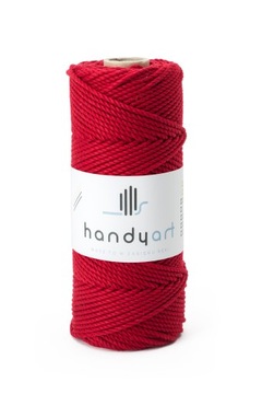 Sznurek do makramy bawełna 3PLY red wine 3mm 100m