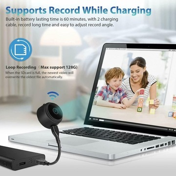 Мини-беспроводная WIFI SMART-камера 1080P, черная